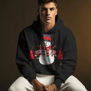 Christmas Hoodie with Snowman Graphic - Cozy and Festive Holiday Hoodie for Wint